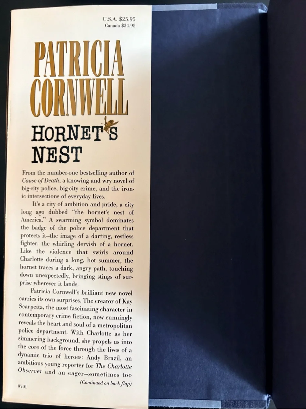 Hornet's Nest by Patricia Cornwell Hardcover Book -Book 1 of 3 Andy Brazil - Picture 3 of 8